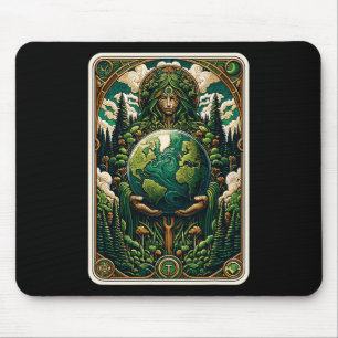 Earth's Guardian Enchanting Nature Art Tarot Card  Mouse Mat