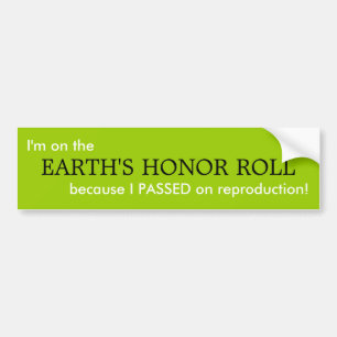 EARTH'S HONOR ROLL BUMPER STICKER