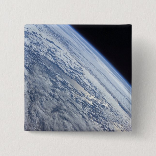 Earth's horizon against the blackness of space 15 cm square badge (Front)