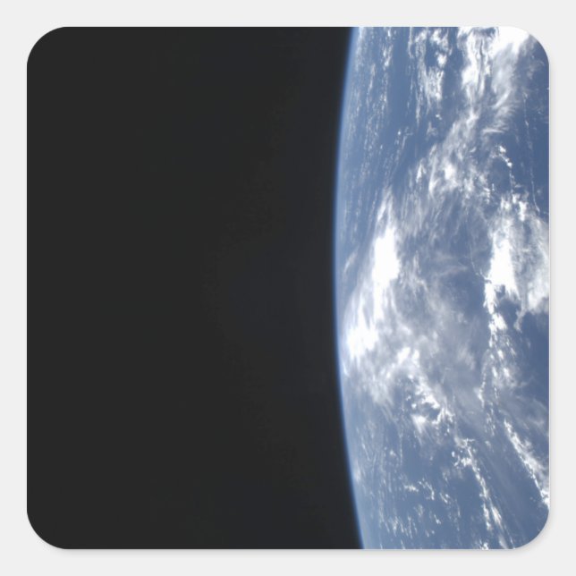 Earth's horizon and the blackness of space 2 square sticker (Front)