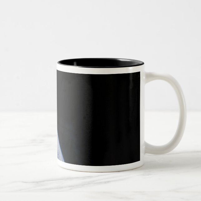 Earth's horizon and the blackness of space Two-Tone coffee mug (Right)