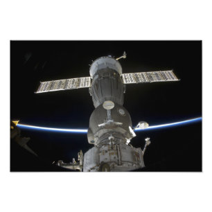 Earth's limb intersects a Soyuz spacecraft Photo Print