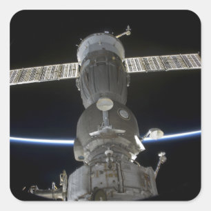 Earth's limb intersects a Soyuz spacecraft Square Sticker