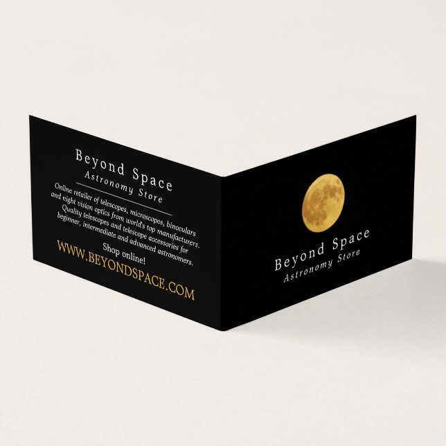 Earth's Moon, Astronomer, Astronomy Store Business Card (Outside)