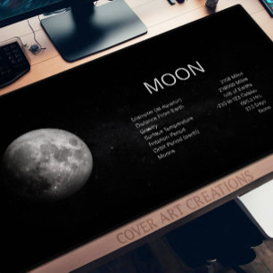 Earth's Moon Astronomy Science Desk Mat