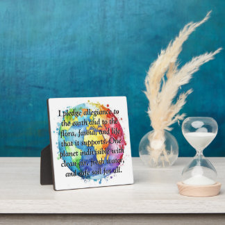 Earths Pledge Of Allegiance Quote Plaque