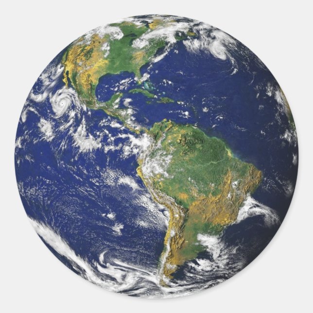 Earth's Portrait Classic Round Sticker (Front)