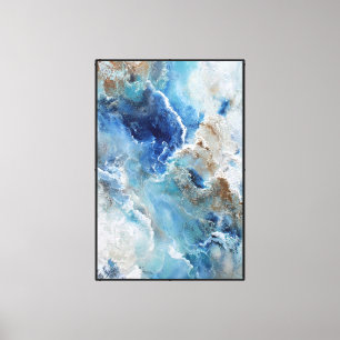 Earthstream: Blue & Brown Abstract wall art