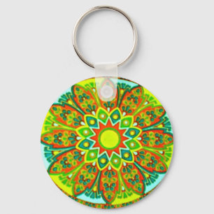 Earthtone Ethnic Look Mandala Key Ring