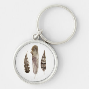 Earthtone Feathers II Key Ring