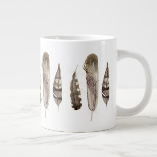 Earthtone Feathers II Large Coffee Mug