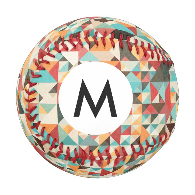 Earthtone Geometric Pattern Baseball (Front Left)