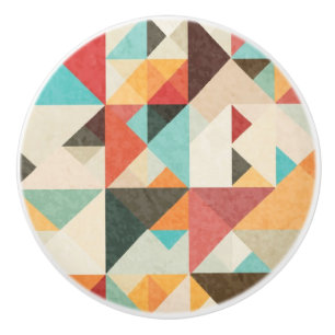 Earthtone Geometric Pattern Ceramic Knob