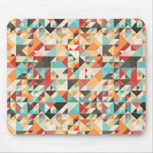 Earthtone Geometric Pattern Mouse Mat