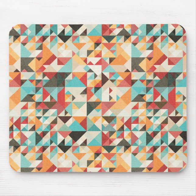 Earthtone Geometric Pattern Mouse Mat (Front)