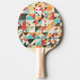 Earthtone Geometric Pattern Ping Pong Paddle