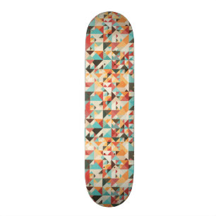 Earthtone Geometric Pattern Skateboard