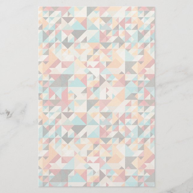 Earthtone Geometric Pattern Stationery (Front)