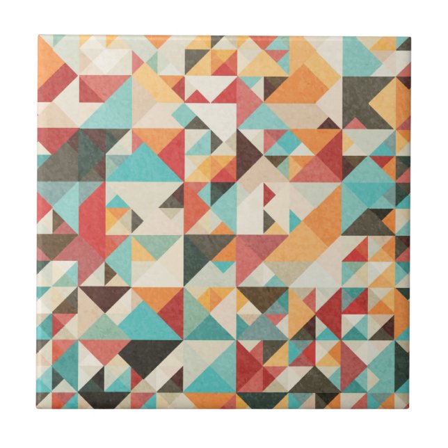 Earthtone Geometric Pattern Tile (Front)