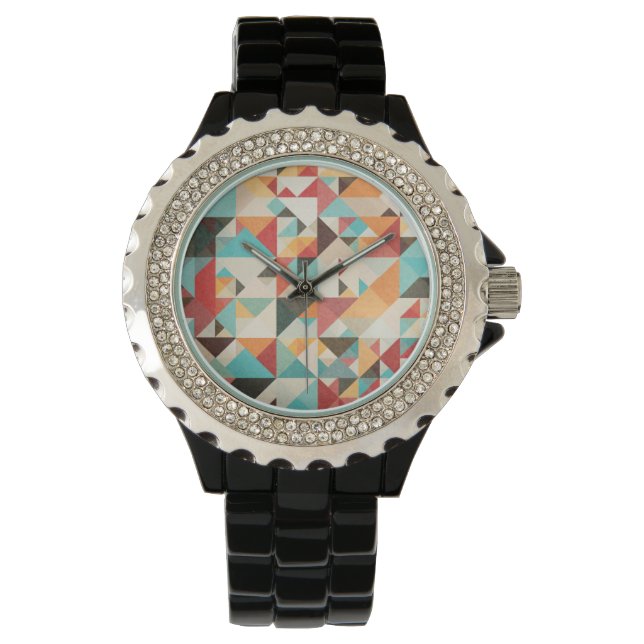 Earthtone Geometric Pattern Watch (Front)