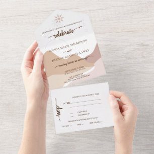 Earthtone Mountain Adventure All In One Invitation