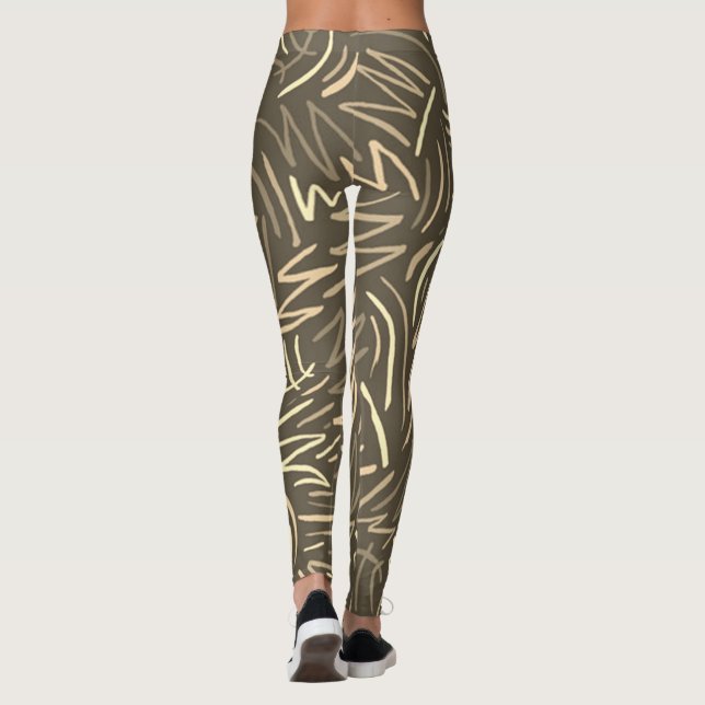 Earthtone Scribble Leggings (Back)