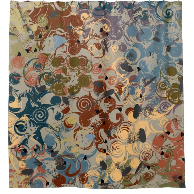 Earthtone Swirl Shower Curtain (Front)