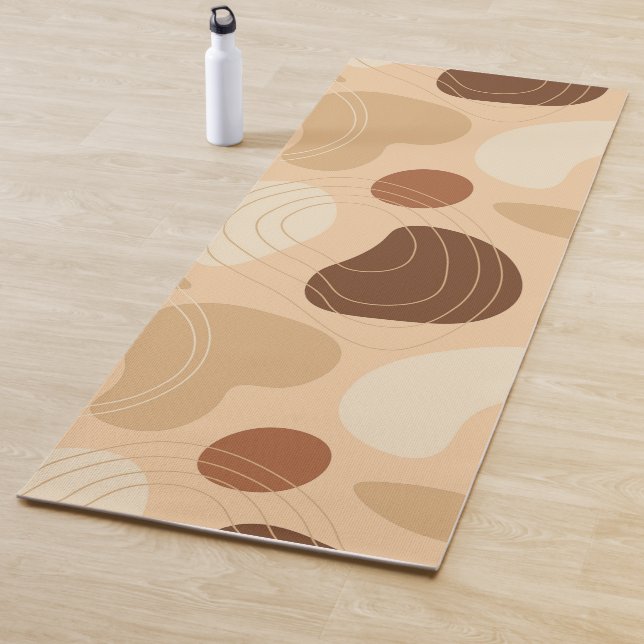 EarthTones Abstract Shapes Pattern Yoga Mat (In Situ)
