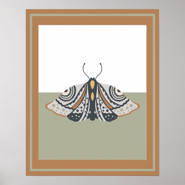 Earthtones Boho Butterfly Colorblock Poster (Front)