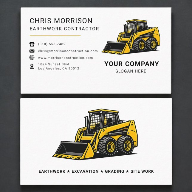 Earthwork Contractor Construction Business Card (Creator Uploaded)