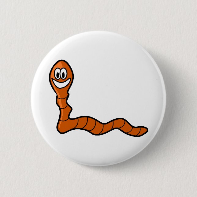 Earthworm 6 Cm Round Badge (Front)