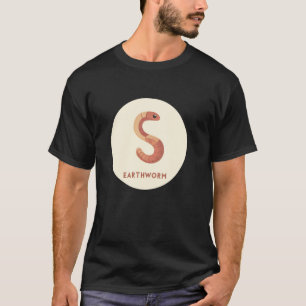 Earthworm Art for Gardening Fans and Worms Lovers T-Shirt