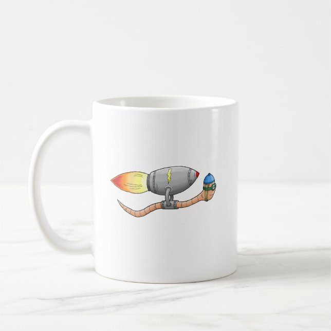Earthworm's Rocket Ride Coffee Mug (Left)