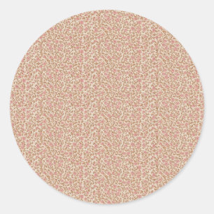 Earthy 1940s Retro Rosebud Utility Classic Round Sticker