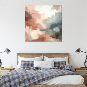 Earthy Abstract Brushstroke Art Canvas Print