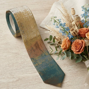 Earthy Abstract Brushstroke Wedding Tie