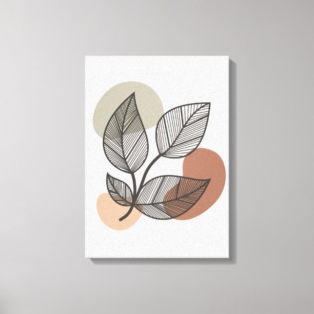 Earthy Abstract Floral Boho Canvas Print (Front)