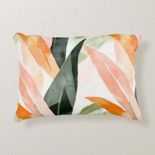 Earthy Abstract Leaf Pattern  Decorative Cushion