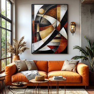 Earthy Abstract Mosaic Canvas Print