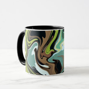 Earthy Abstract Swirling Marble Design Mug