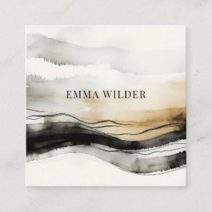Earthy Abstract Watercolor Business Card