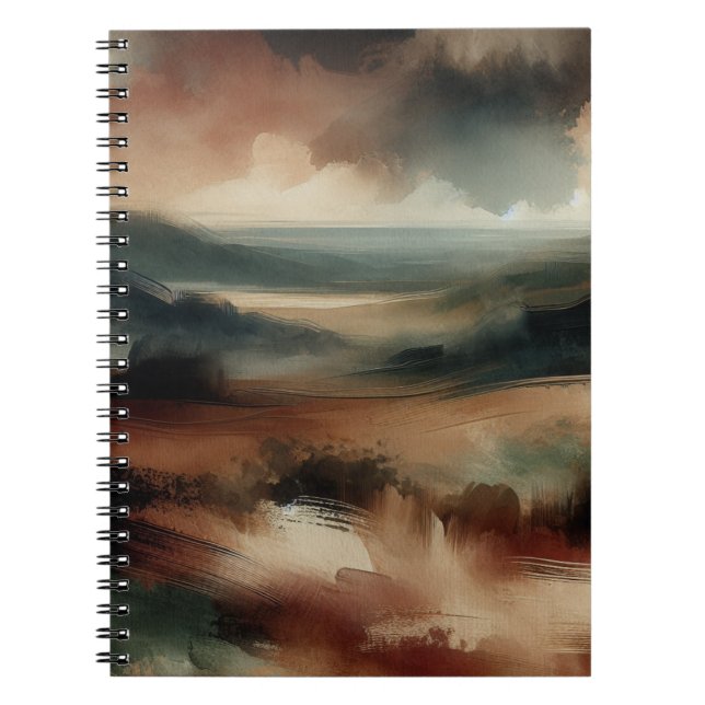 Earthy Abstract Watercolour Art Notebook (Front)