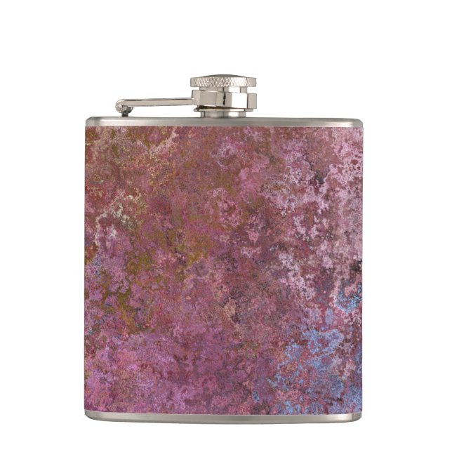Earthy Alcohol Ink Abstract Hip Flask (Front)