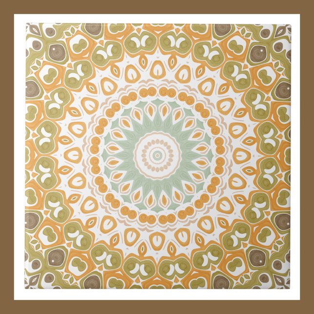Earthy Amber and Moss Mandala Design Tile (Creator Uploaded)
