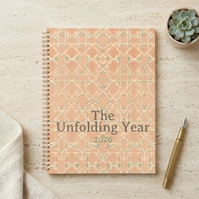 Earthy Arabesque | Terracotta & Sage Personalised Planner (Flat Lay)