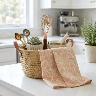 Earthy Arabesque Terracotta & Sage Tea Towel