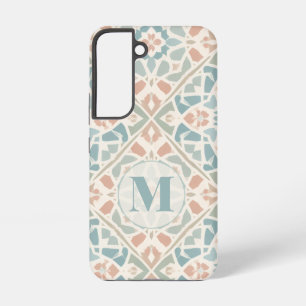Earthy Arabesque Watercolor Mosaic Custom Letter Samsung Galaxy Case