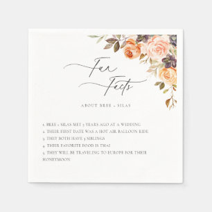Earthy Autumn Floral Fun Facts Napkin