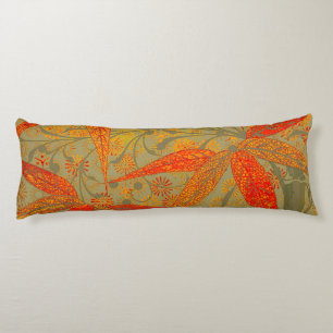 Earthy Bamboo Art Print Orange  Body Cushion
