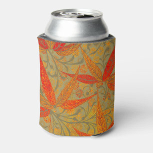 Earthy Bamboo Art Print Orange Can Cooler